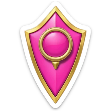 A dark pink location pin with golden details sticker