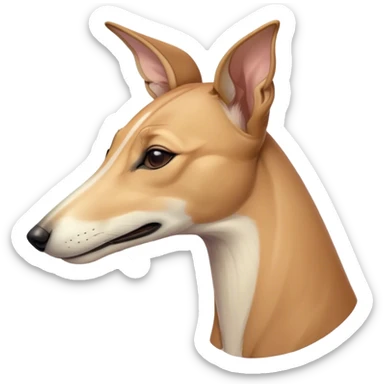 Meme-Worthy Cute Sleeping Fawn Greyhound Portrait Emoji, Head resting peacefully with a contented smile, showcasing a slender build and a luxuriously smooth fawn Fur, eyes shut in a serene nap, Simplified yet hilariously adorable features, highly detailed, glowing with a soft, drowsy light, high shine, relaxed and utterly lovable, stylized with an air of playful laziness, bright and heartwarming, soft glowing outline, capturing the essence of a comically sleepy racer, so meme-worthy it feels like it could instantly become the next viral sensation of adorable slumber! sticker