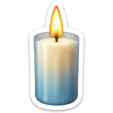Candle in a powder-colored glass sticker