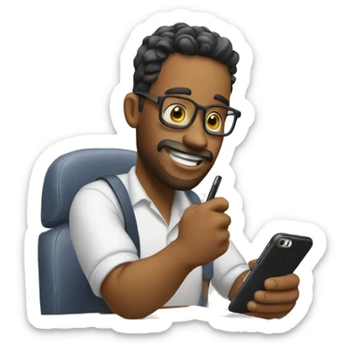 signing a contract in a phone sticker