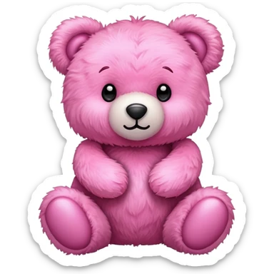 Pink teddy bear toy sticker