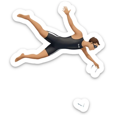 A diver mid-air after jumping off a diving pool,  Below them, a pool labeled "Confidence", with ripples forming. A subtle 5-4-3-2-1 on the diving board shows they took the leap despite fear. sticker