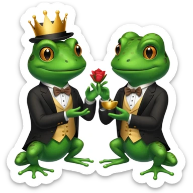 two frogs getting married sticker