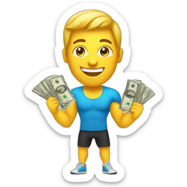 happy personal trainer with money sticker