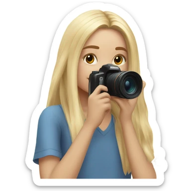 Blonde Girl with long hair and nice camera taking pictures of birds sticker