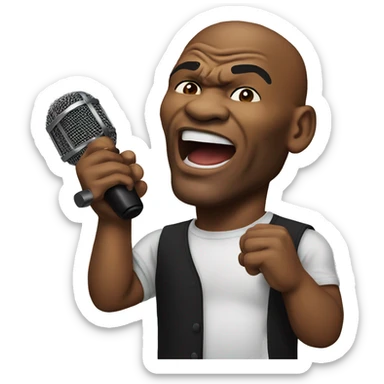 Mike Tyson singing sticker