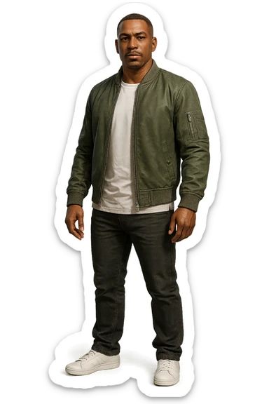 CJ from GTA San Andreas reimagined in GTA5 style, standing in Los Santos, modernized outfit, confident expression, realistic, no background sticker