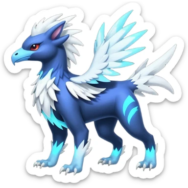Neon Vibrant Pulsating Trail-glowing Chromatic Trico-Absol-Silvally-fusion-hybrid sticker