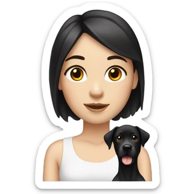 White Girl with black hair with a labrador sticker