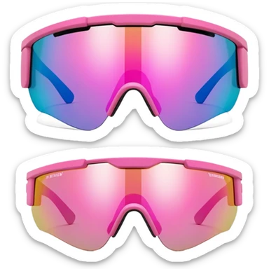 ultra thick sporty pink shield visor sunglasses with maximum robust frame, industrial strength build, extremely bulky design, one-piece lens sticker