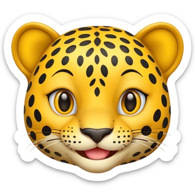 leopardo emoji, simple y alegre sticker