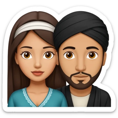 Latina with Arab man sticker