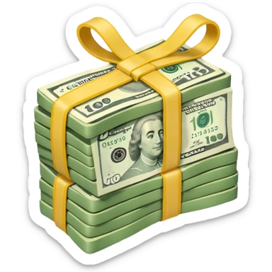 make a stack of candian dollars held togethher one rubber sticker