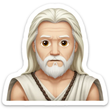 Odin with long white hair, long white loincloth sticker
