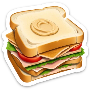 Sandwich with turkey and hummus inside sticker