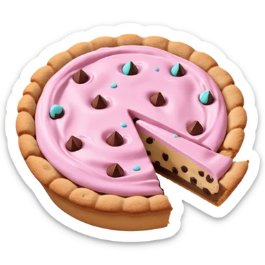 Pink pastel chocolate chip cookie pie sticker
