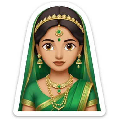 Indian bride in green saree sticker