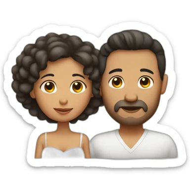 Latin pregnant wife and no mustache husband sticker