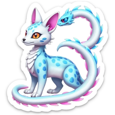Neon Vibrant Pulsating Trail-glowing Chromatic Trico-Serval-Absol-Salamence-Silvally-Dragon-Snake-fusion-hybrid sticker