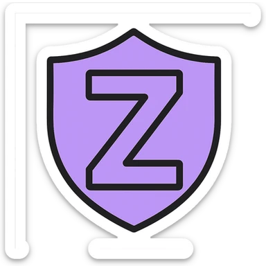 Change the shield and Z to lavender, keeping the color outline icon style, for a moderator role. sticker