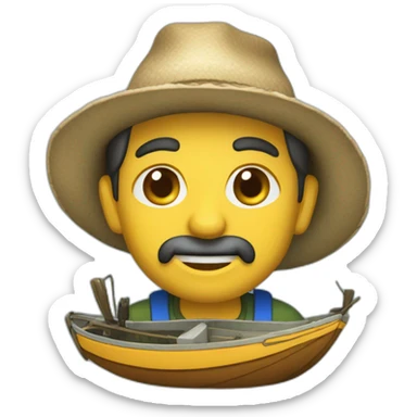 Pescador com caiaque sticker