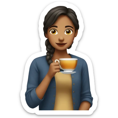 Spanish Girl sipping tea sticker