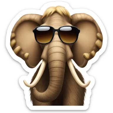 mammoth in sunglasses sticker