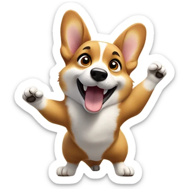 Corgi clapping paws sticker