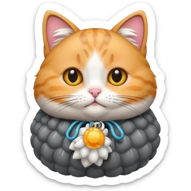 a cute cat with puffer sticker