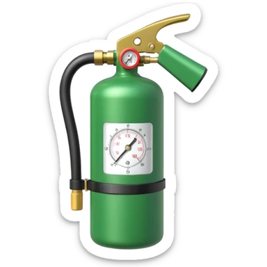 green fire extinguisher  sticker