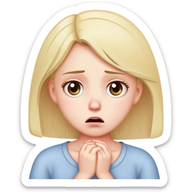 Girl with stomach ache sticker