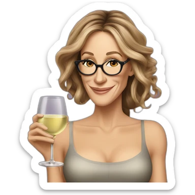  Sarah Jessica Parker with a glass of white wine in her right hand sticker