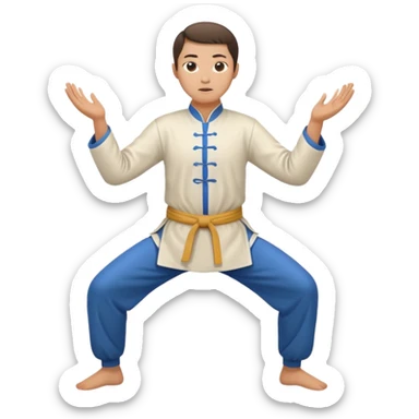 pratiquant de qi gong en position de l'arc sticker