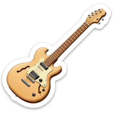 wooden electro guitar sticker