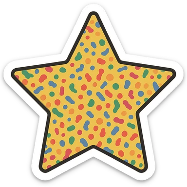 star with a confetti pattern sticker