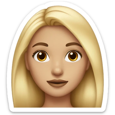 Blonde girl with makeup and brown eyes sticker