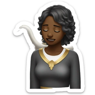 Black angel woman crying sticker