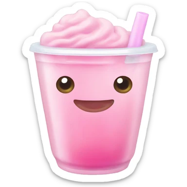 Pink bubbletea sticker