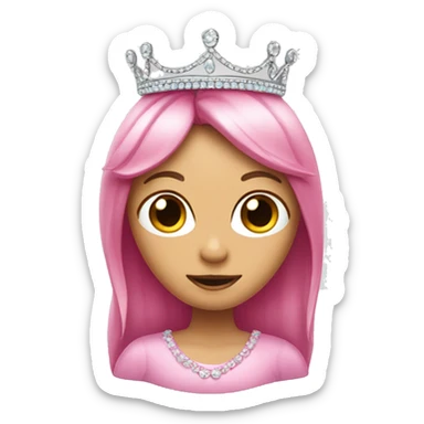 A pink jellybean with a tiara sticker