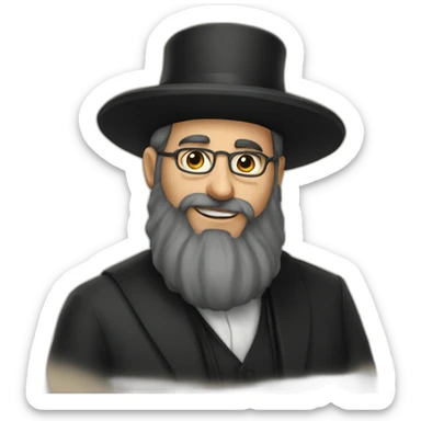 rabbin with payot sticker