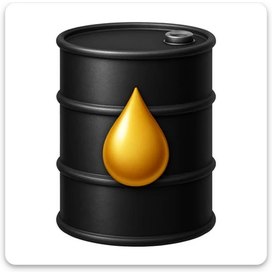 Сгенерируй мне в стиле детализированного емодзи черную бочку на которой нарисованна капля sticker