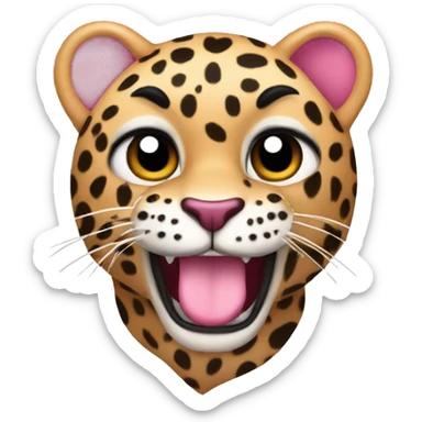 corazón rosa con leopardo sticker