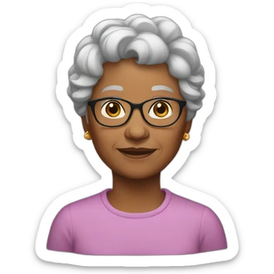 Grandma short hair black sticker