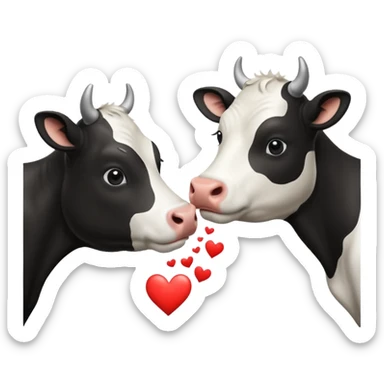 Moo moos kissing  sticker
