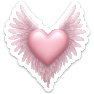 soft pink heart with wings sticker