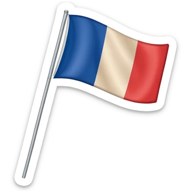 French flag beige pole sticker