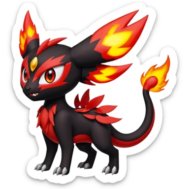 Meloetta-Litten-Guilmon-Darkrai-Pokémon-Fakémon-fusion-hybrid-creature sticker