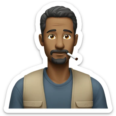 casual indoor portrait of man smoking sticker