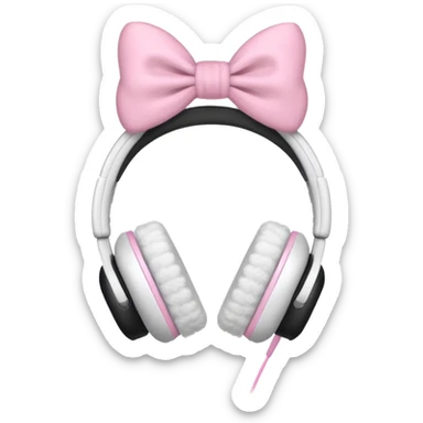 white headphones with pink bows sticker