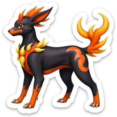 
Canine-Houndoom-Amaura-Salandit-Noibat-Flareon-Fakémon-fusion (full body) sticker
